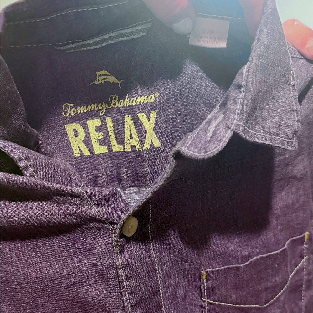 Tommy Bahama Casual Indigo Button Down Shirt-Small - Picture 3 of 3